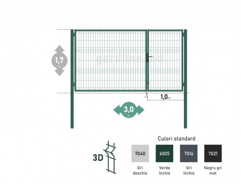Poarta OPTIMA 3D H-1,7m L-3,0m (H100)