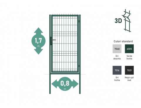 Portița OPTIMA 3D Н-1,7m L-0,8m