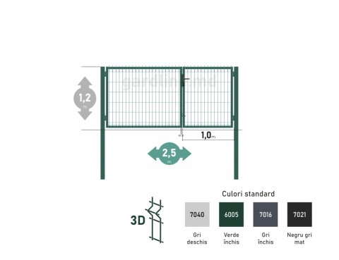 Poarta OPTIMA 3D H-1,2m L-2,5m (H80)