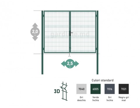 Poarta OPTIMA 3D H-2,0m L-2,5m (D80)