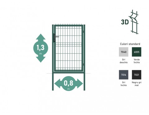 Portița OPTIMA 3D Н-1,3m L-0,8m