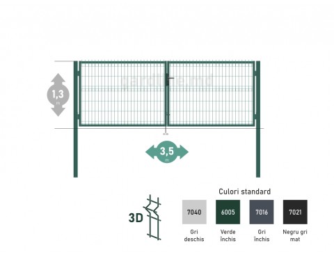 Poarta OPTIMA 3D H-1,3m L-3,5m (D100)