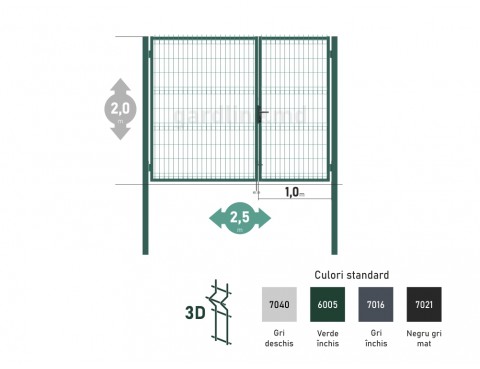 Poarta OPTIMA 3D H-2,0m L-2,5m (H100)
