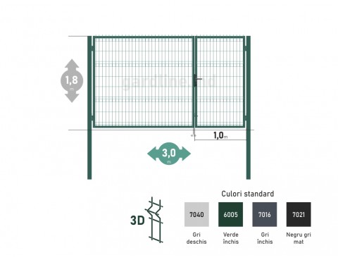 Poarta OPTIMA 3D H-1,8m L-3,0m (H100)