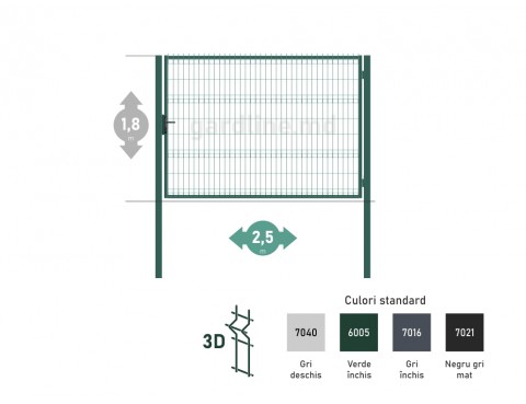 Poarta OPTIMA 3D H-1,8m L-2,5m (S100)