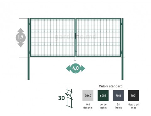 Poarta OPTIMA 3D H-1,7m L-4,0m (D100)