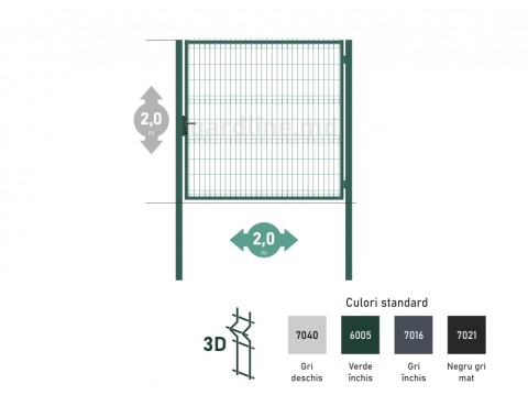 Poarta OPTIMA 3D H-2,0m L-2,0m (S100)