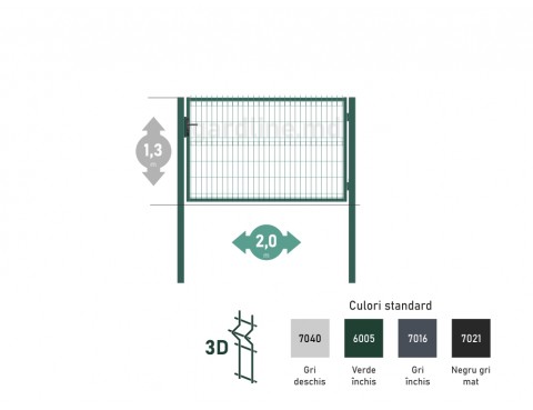 Poarta OPTIMA 3D H-1,3m L-2,0m (S80)