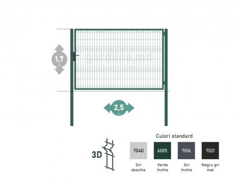 Poarta OPTIMA 3D H-1,7m L-2,5m (S100)