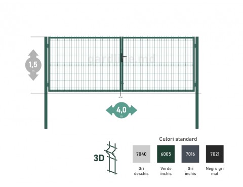 Poarta OPTIMA 3D H-1,5m L-4,0m (D100)