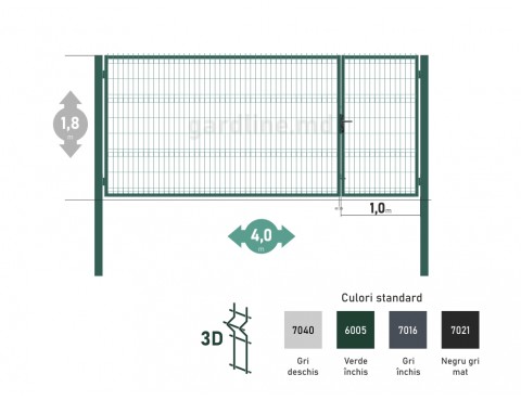 Poarta OPTIMA 3D H-1,8m L-4,0m (H100)
