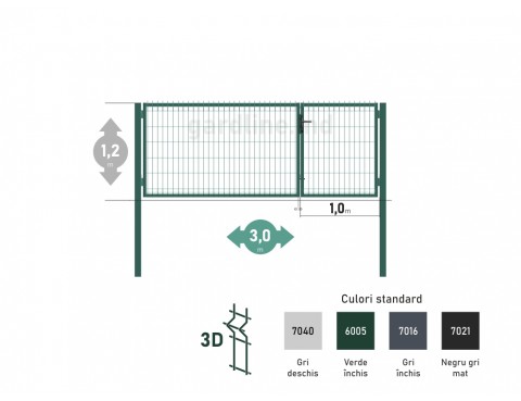Poarta OPTIMA 3D H-1,2m L-3,0m (H100)