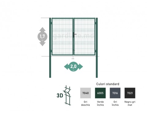 Poarta OPTIMA 3D H-1,7m L-2,0m (D80)
