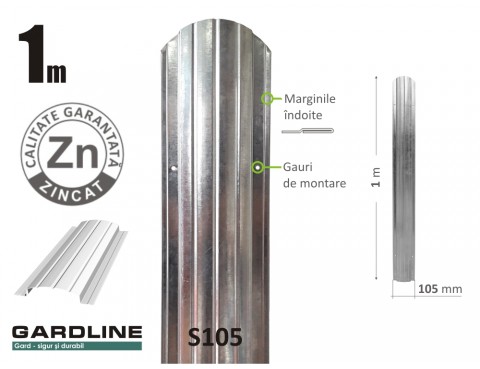 Ștacheta metalica zincată S105 H-1m