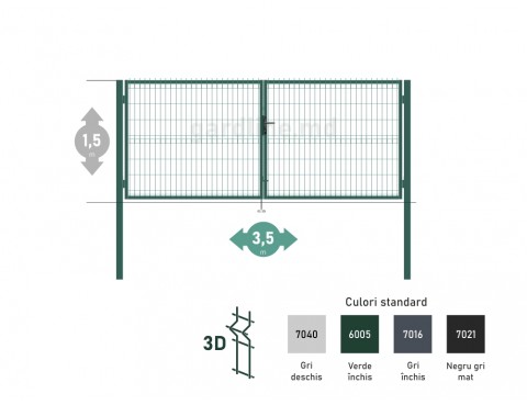 Poarta OPTIMA 3D H-1,5m L-3,5m (D100)