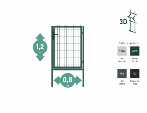 Portița OPTIMA 3D Н-1,2m L-0,8m