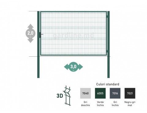 Poarta OPTIMA 3D H-2,0m L-3,0m (S100)