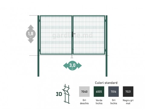 Poarta OPTIMA 3D H-1,8m L-3,0m (D100)