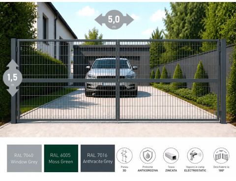 Распашные ворота OPTIMA 3D H-1,5м L-5,0м